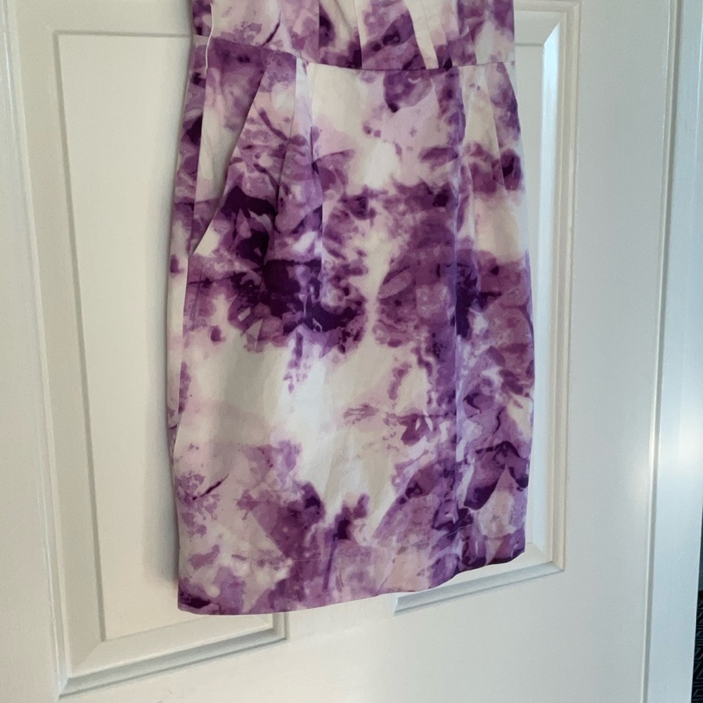 Banana Republic Purple and White Sheath Dress V-Neck Sleeveless - Picture 4 of 9